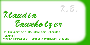 klaudia baumholzer business card